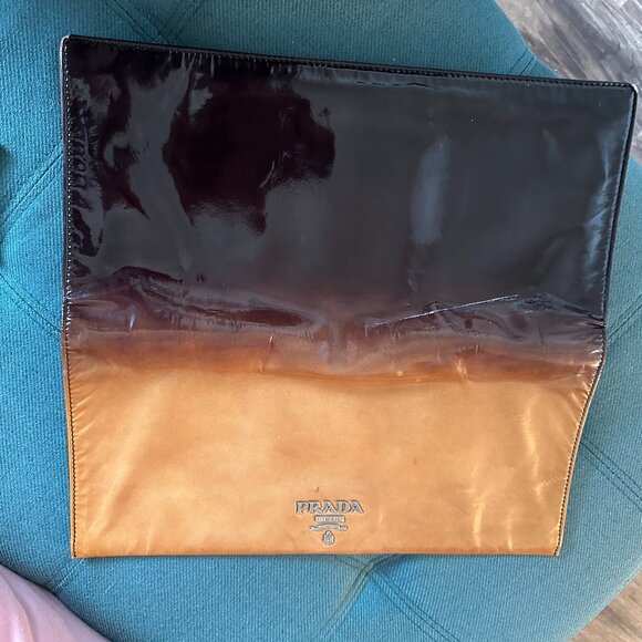Authentic Prada Ombre Patent Leather Large Clutch - Picture 7 of 11